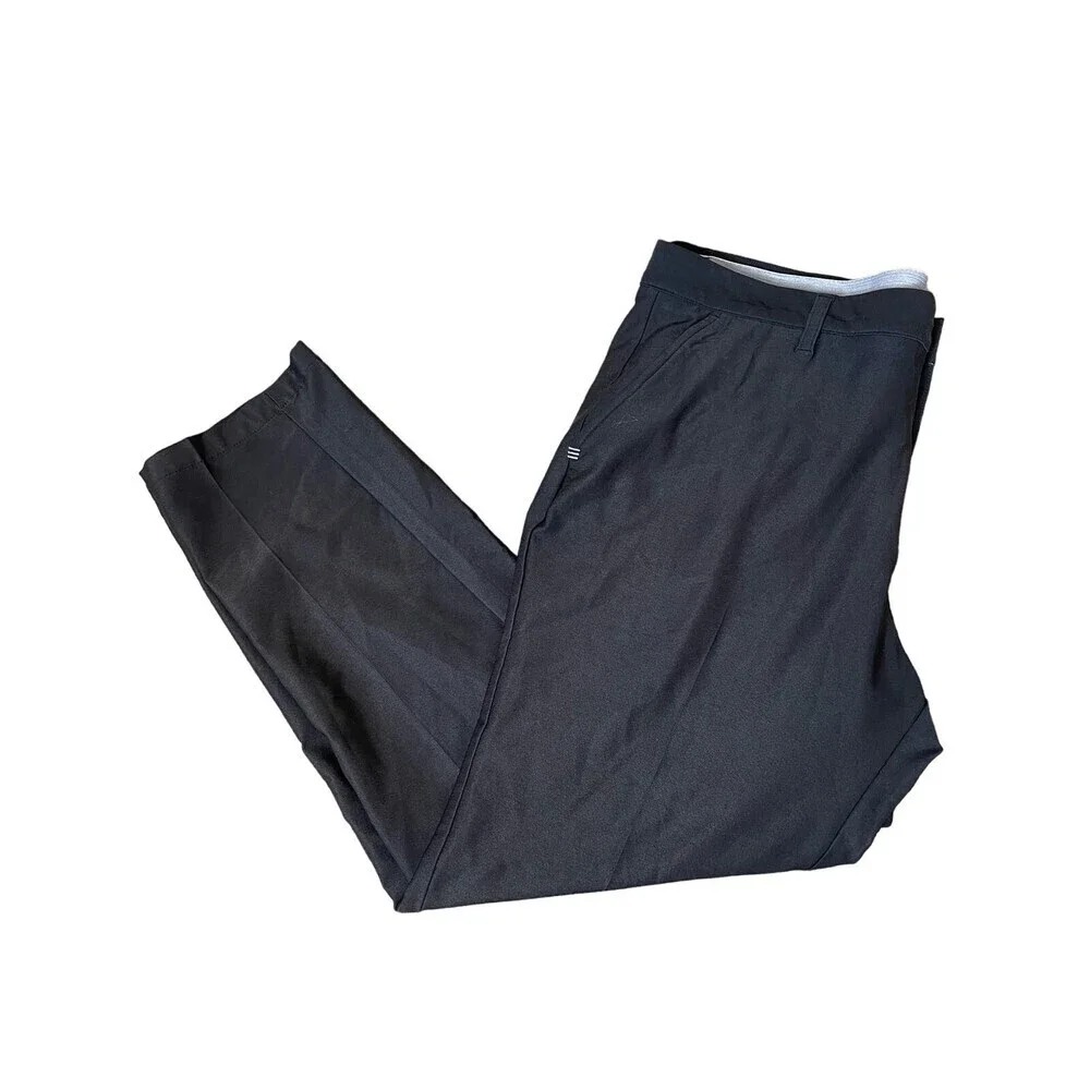 ADIDAS black men's pants athletic casual comfort athletic golf SZ 36 X 30